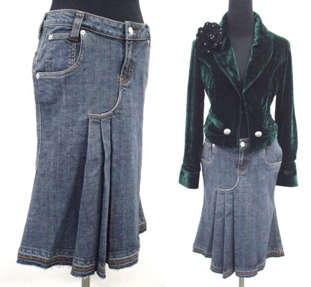 Старой юбки годе. Юбка комбинированная с джинсой. Переделка джинсовой юбки. Перешить джинсовую юбку. Джинсовая юбка комбинированная с кожей.
