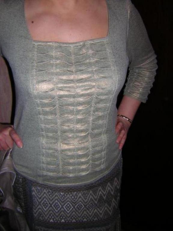 трикотажный топ с буфами