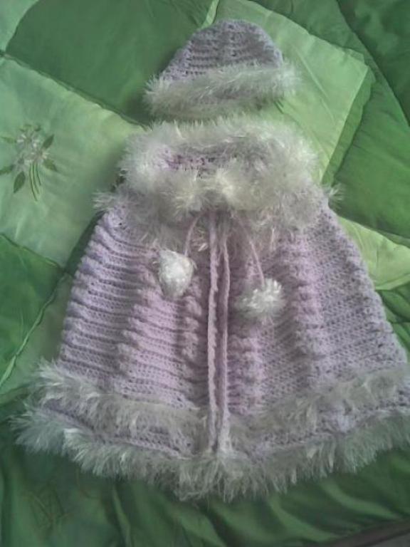 пончо и шапочка крючок