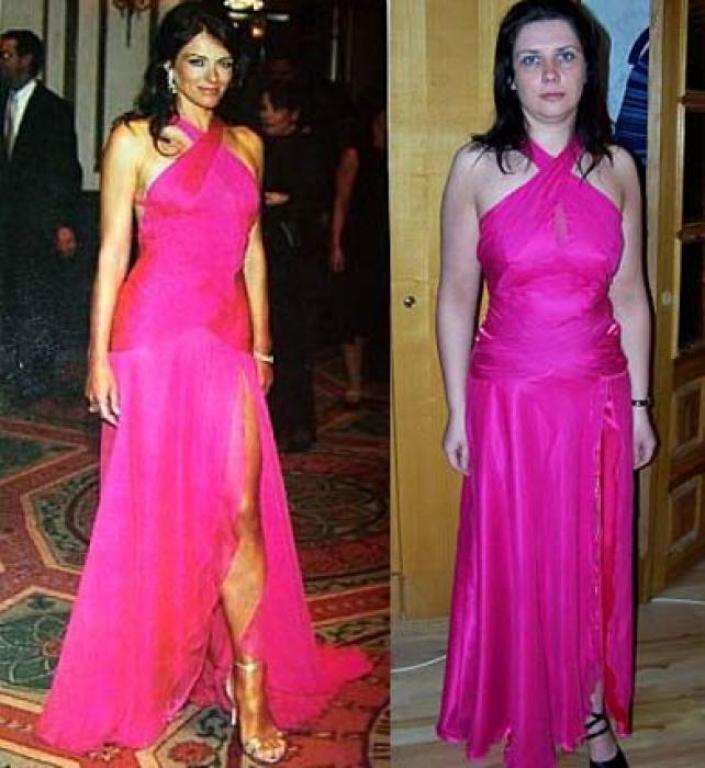 розовое платье