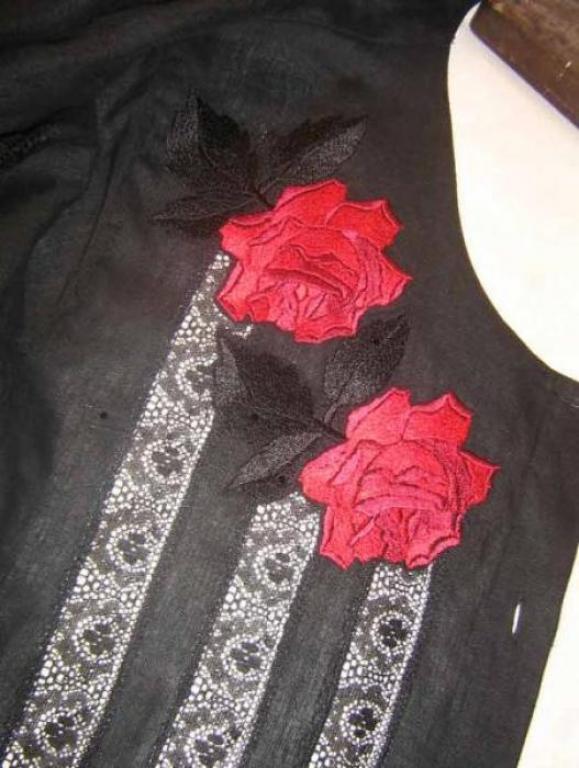 Реставрация черной льняной блузы