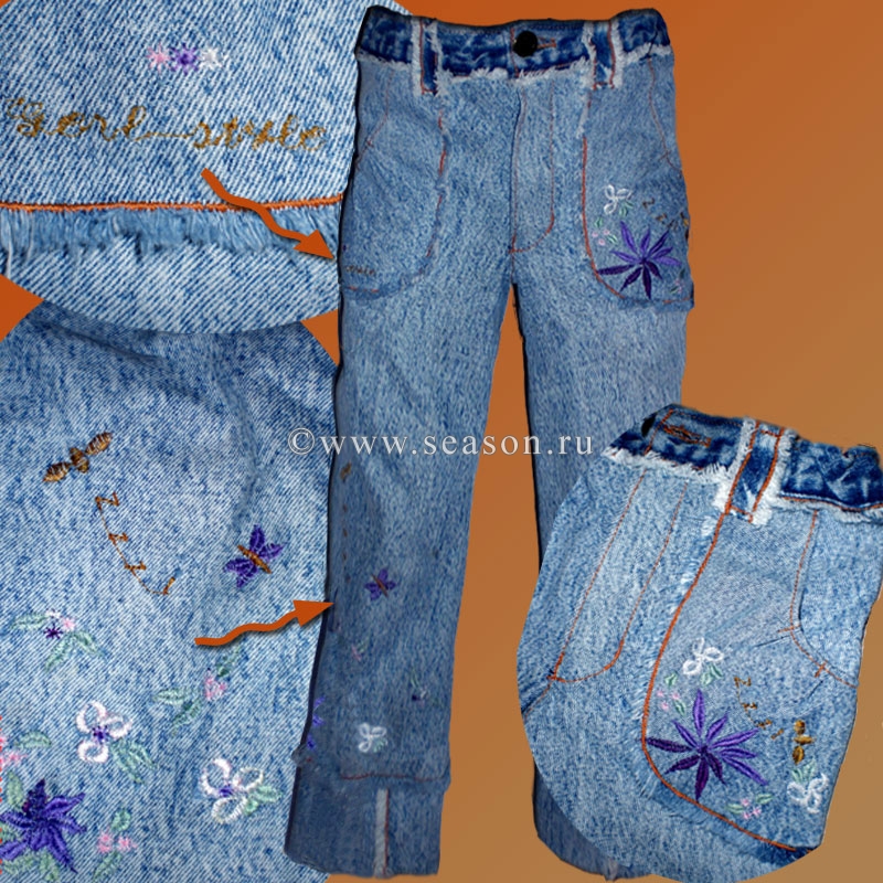 Зимние штанишки на байке из плотной джинсы. Переделка.