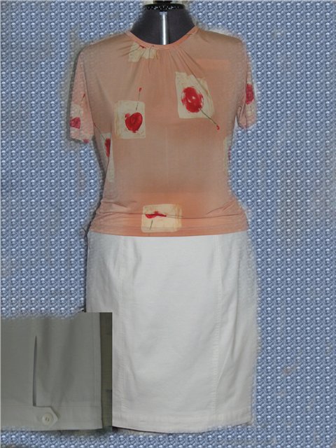 футболка с льняной юбкой