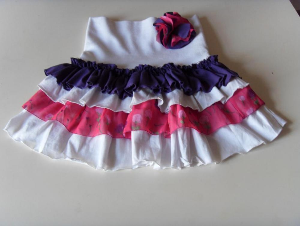 Трикотажная юбочка с шифоном