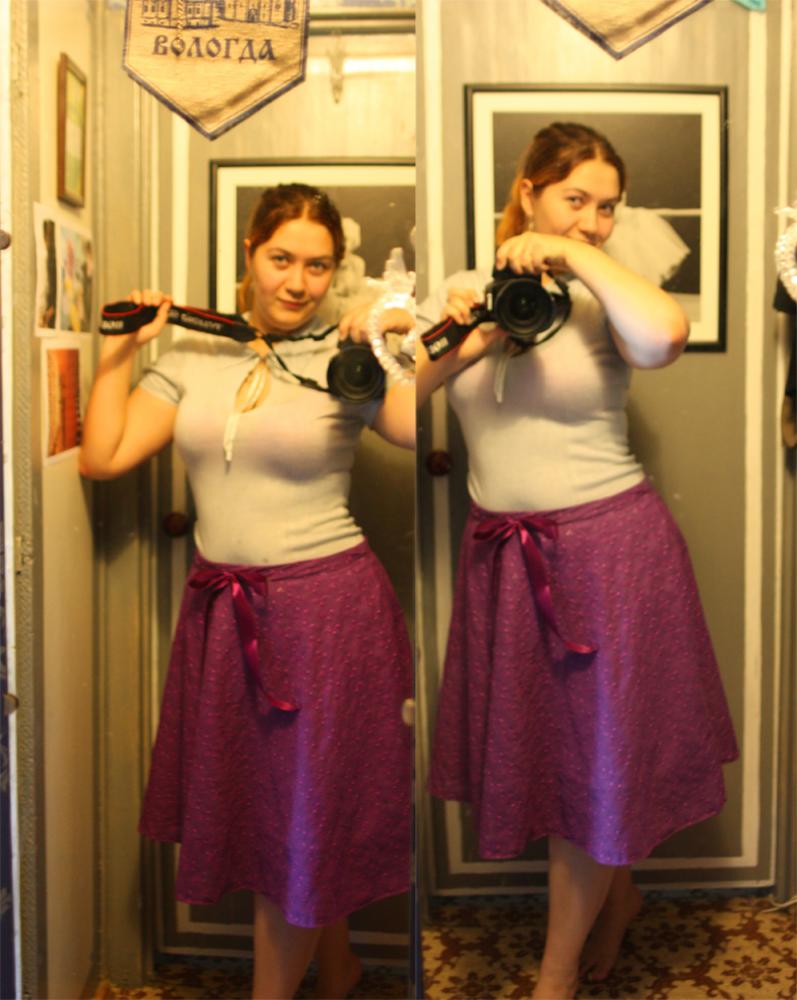 Фиолетовая "быстрая" юбка-полусолнце