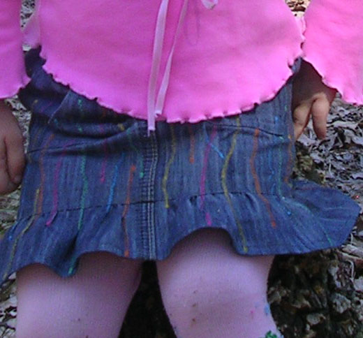 Джинсовая юбочка с отстрочками