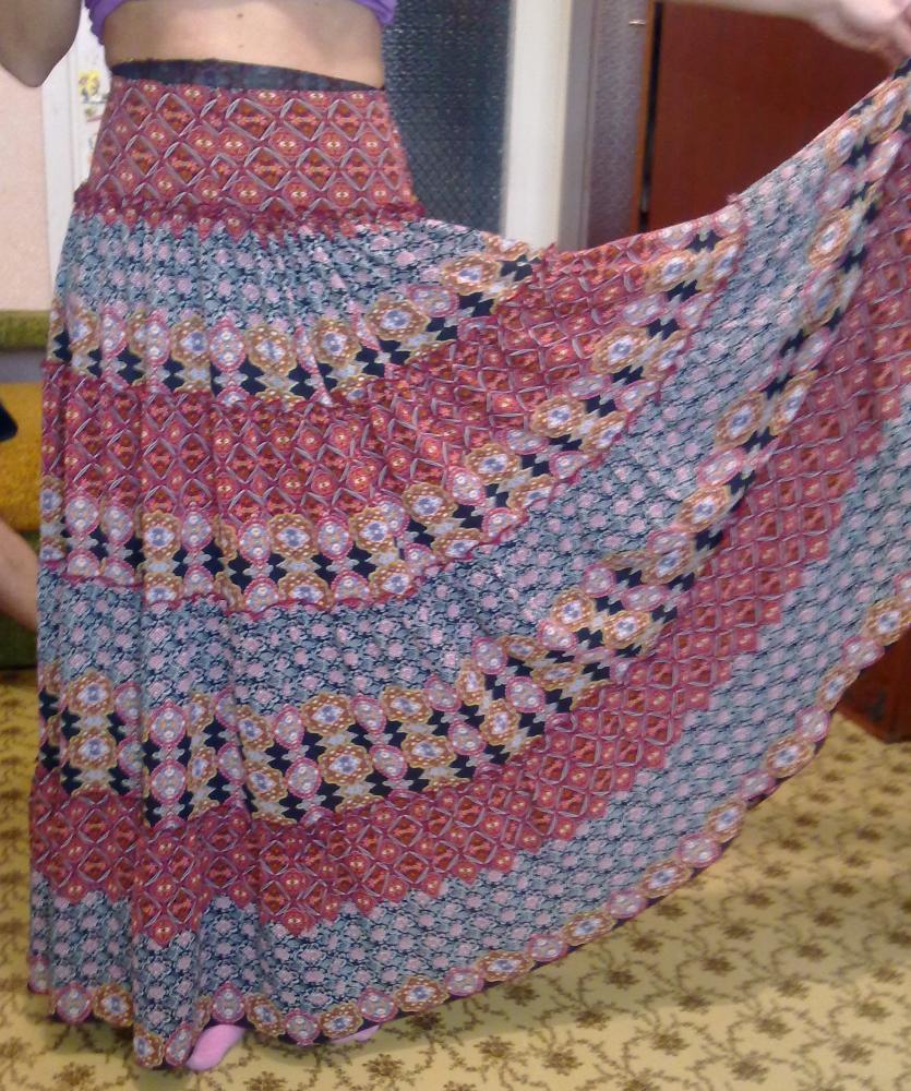 Юбка, креп с арнаментом