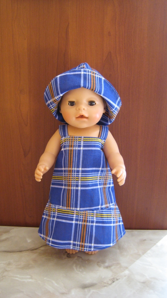 Сарафан с панамой для куклы