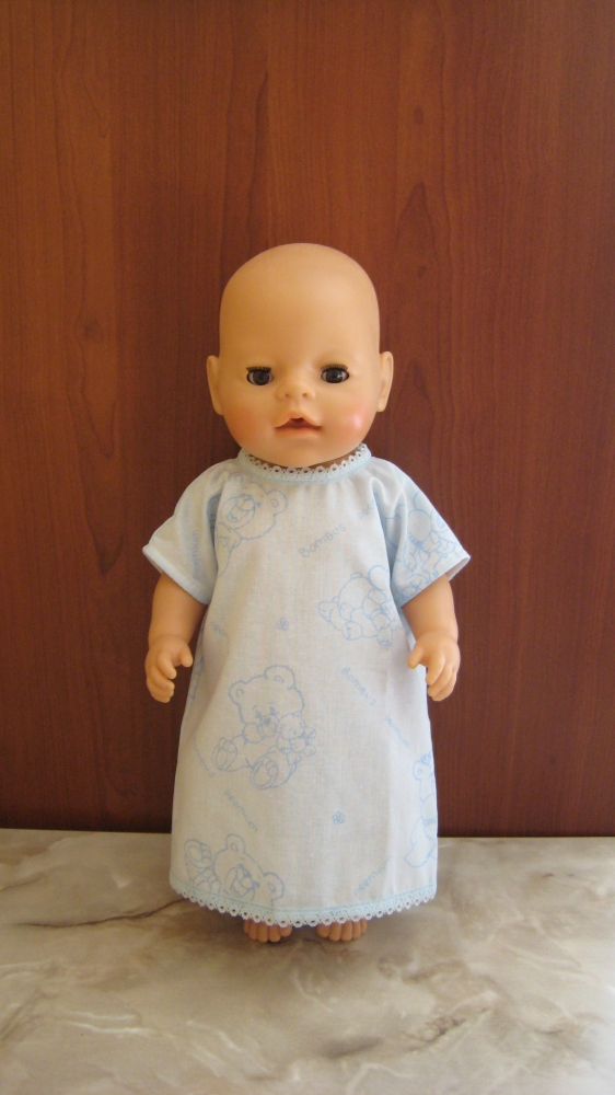 Голубая ночнушка для куклы