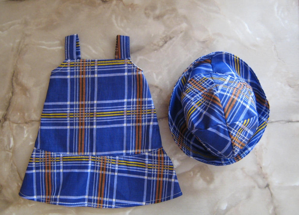 Сарафан с панамой для куклы