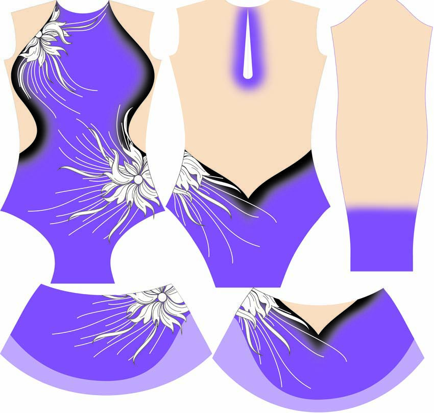 Фиолетовый с белыми цветами