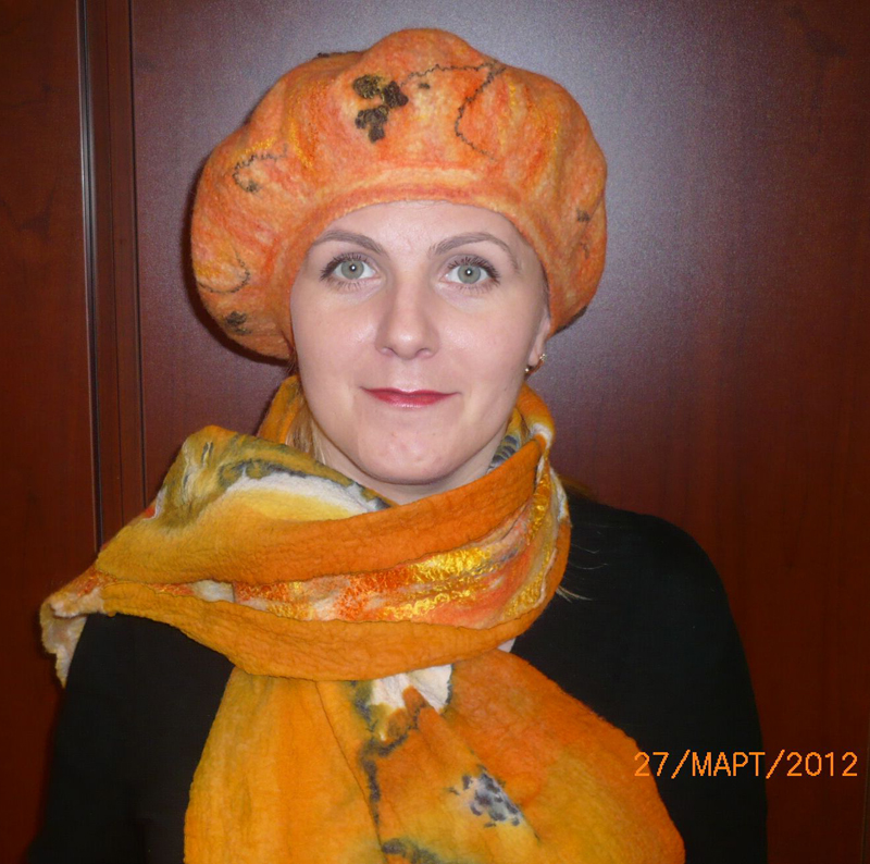 Берет к шарфику "Весеннее настроение"