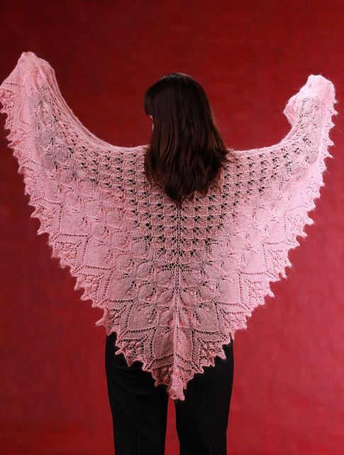 Aeolian coral shawl