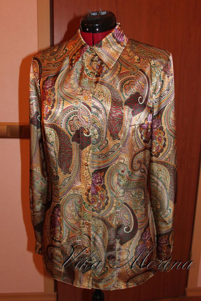 классическая блуза из искусственного шелка