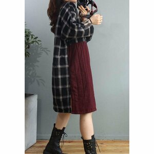 buykudRetroPlaidStitchingLooseThickenDress_4.jpg