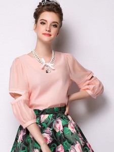 women_shirt_beauty_Light_Pink_Slit_Sleeve_Organza_Blouse_with_Necklace_BLOU0417B043G_.jpg_640x640.jpg