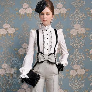 2013_summer_suspenders_decoration_long_sleeve_shirt_White_blouses.jpg