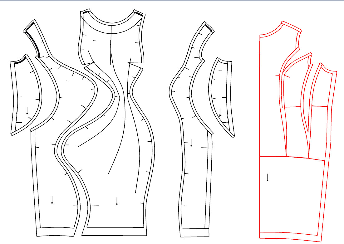 Лекала для чертежей. Лекала швейных изделий. Лекала подкладки женского жакета. Лекала для пошива платья. Лекало одежды.